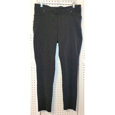 89th + Madison Womens Leggings Pull On Skinny Pants XL Black Dots Stretch